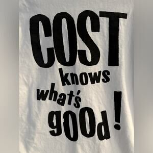Only NY "COST Knows What's Good!" white Tshirt S/S  L NWOT